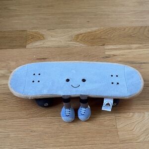 Jellycat Light Blue Plush Skateboard with Tan Trim